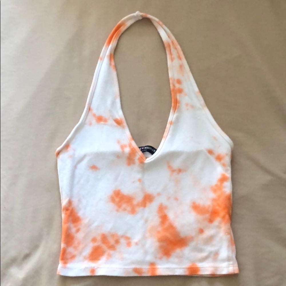 Brandy Melville OS Tie Dye Halter Cropped Tank